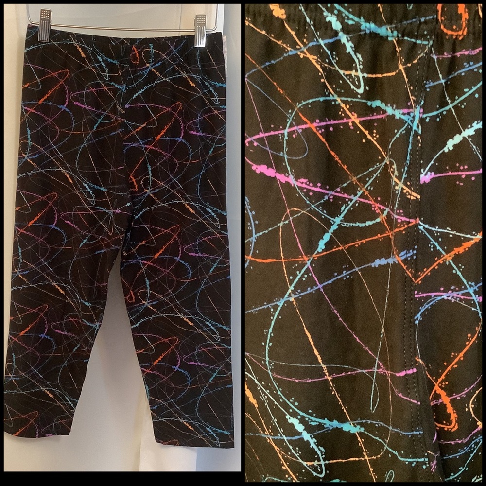 Leggings Capris Cropped Women’s Size 2-10 Scramble Pattern